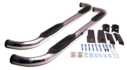 Raptor Side Steps and Nerf Bars - Raptor 3" Stainless Round Cab Length Nerf Bars