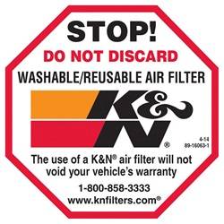 K&N Filters - K&N Filters 89-16063-1 Decal