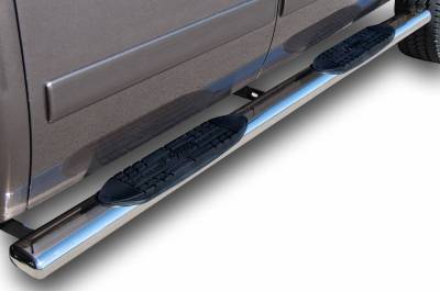 Raptor - Raptor Magnum 5" Cab Length Polished Stainless Oval Tubes GMC Sierra 07-13 Extended Cab (Rocker Panel Mount)