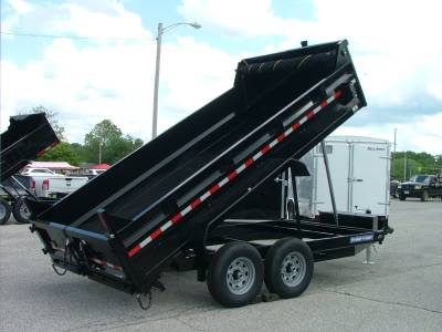 Sure-Trac Trailers - 2025 Sure-Trac 7x14 HD Low Profile Dump Trailer 14K Telescopic