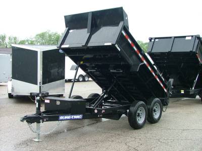 Sure-Trac Trailers - 2024 Sure-Trac 6x10 SD Low Profile Dump Trailer 10K Single Ram