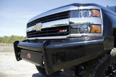 Fab Fours - Fab Fours CH08-S2061-1 Black Steel Front Ranch Bumper