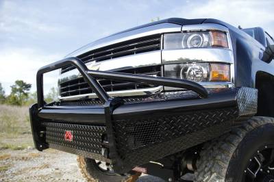 Fab Fours - Fab Fours CH08-S2062-1 Black Steel Front Ranch Bumper