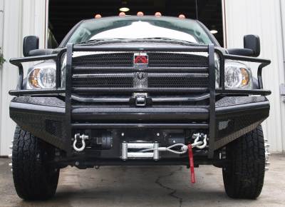 Fab Fours - Fab Fours DR03-S1060-1 Black Steel Front Ranch Bumper