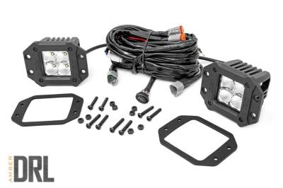Rough Country - Rough Country 70803DRLA Chrome Series Cree LED Fog Light Kit