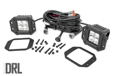 Rough Country - Rough Country 70803DRL Chrome Series Cree LED Fog Light Kit