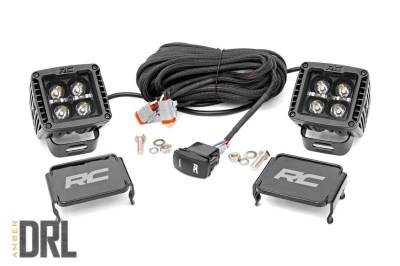 Rough Country - Rough Country 70903BLKDRLA Black Series Cree LED Fog Light Kit