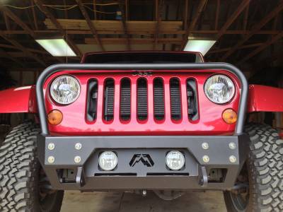 Fab Fours - Fab Fours JK07-B1856-B FMJ Stubby Winch Front Bumper