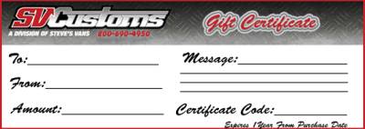 Svcustoms Gift Certificate