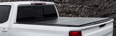 Misc. LOMAX™ HARD TRI-FOLD COVER 14-20 TOYOTA TUNDRA 5FT 6IN BED (W/ DECK RAIL) MATTE BLACK