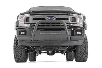 Rough Country - Rough Country B-F4041 Black Bull Bar w/ Integrated Black Series 20-inch LED Light Bar - Image 5