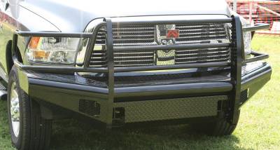 Fab Fours - Fab Fours DR10-S2960-1 Black Steel Front Ranch Bumper - Image 4