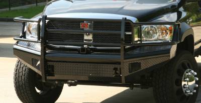 Fab Fours - Fab Fours DR06-S1160-1 Black Steel Front Ranch Bumper - Image 4