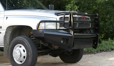 Fab Fours - Fab Fours DR94-S1560-1 Black Steel Front Ranch Bumper - Image 2