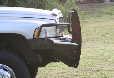 Fab Fours - Fab Fours DR94-S1560-1 Black Steel Front Ranch Bumper - Image 3
