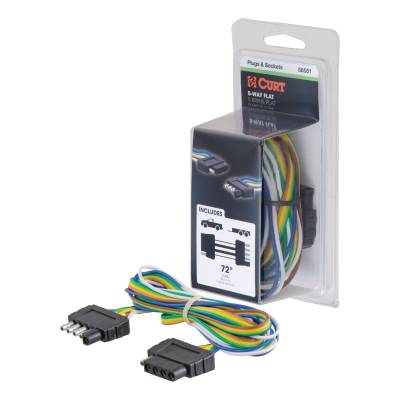 CURT 58551 5-Way Flat Connector Plug and Socket