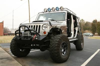 Fab Fours - Fab Fours JK07-B1854-B Hardcore Stubby Winch Front Bumper - Image 4
