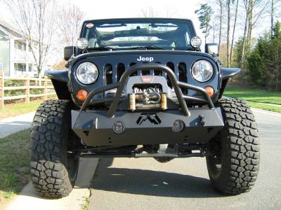 Fab Fours - Fab Fours JK07-B1854-B Hardcore Stubby Winch Front Bumper - Image 5