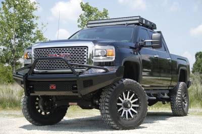 Fab Fours - Fab Fours GM08-S2162-1 Black Steel Front Ranch Bumper - Image 3