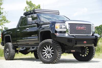 Fab Fours - Fab Fours GM08-S2161-1 Black Steel Front Ranch Bumper - Image 4