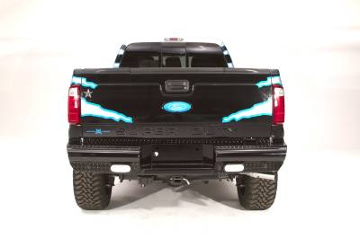 Fab Fours - Fab Fours FS08-T1350-1 Black Steel Ranch Rear Bumper - Image 2