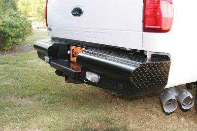 Fab Fours - Fab Fours FS08-T1350-1 Black Steel Ranch Rear Bumper - Image 3