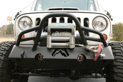 Fab Fours - Fab Fours JK07-B1854-B Hardcore Stubby Winch Front Bumper - Image 3