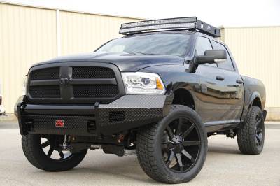 Fab Fours - Fab Fours DR13-K2961-1 Black Steel Front Bumper - Image 4