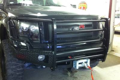 Fab Fours - Fab Fours FF09-K1960-1 Black Steel Front Ranch Bumper - Image 4