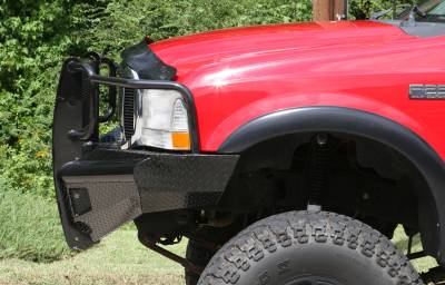 Fab Fours - Fab Fours FS99-S1660-1 Black Steel Front Ranch Bumper - Image 4