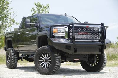 Fab Fours - Fab Fours GM14-S3160-1 Black Steel Front Ranch Bumper - Image 4