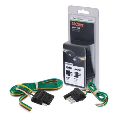 CURT 58355 4-Way Flat Connector Plug and Socket